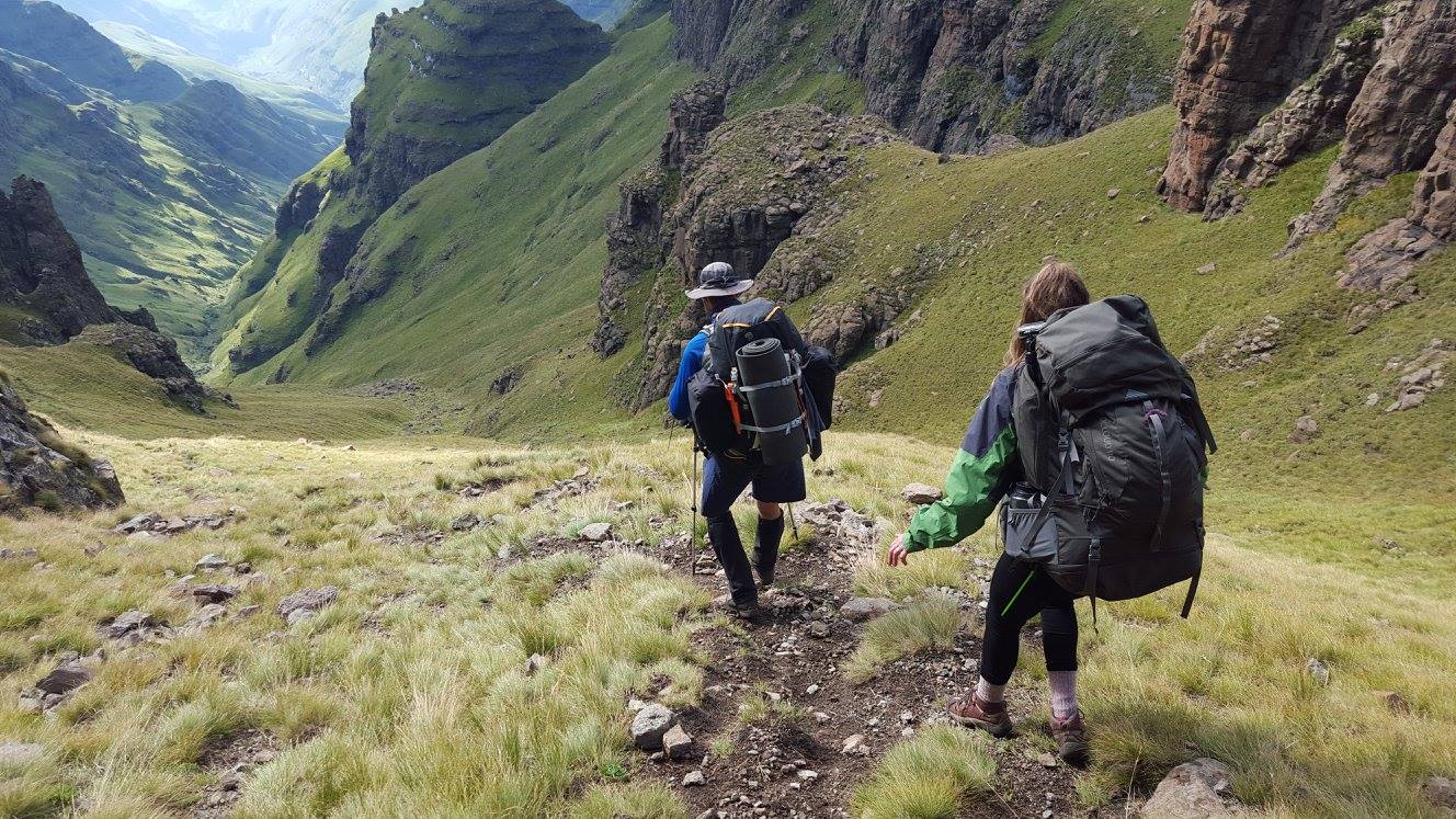 Hiking down